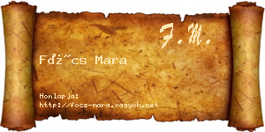 Föcs Mara névjegykártya
